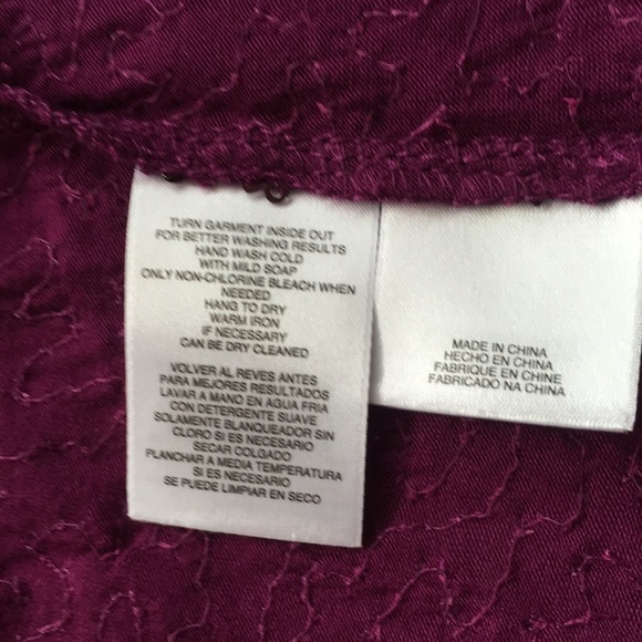 Jones New York Purple Sequined Open Front Cardigan Blouse Small - Picture 8 of 8